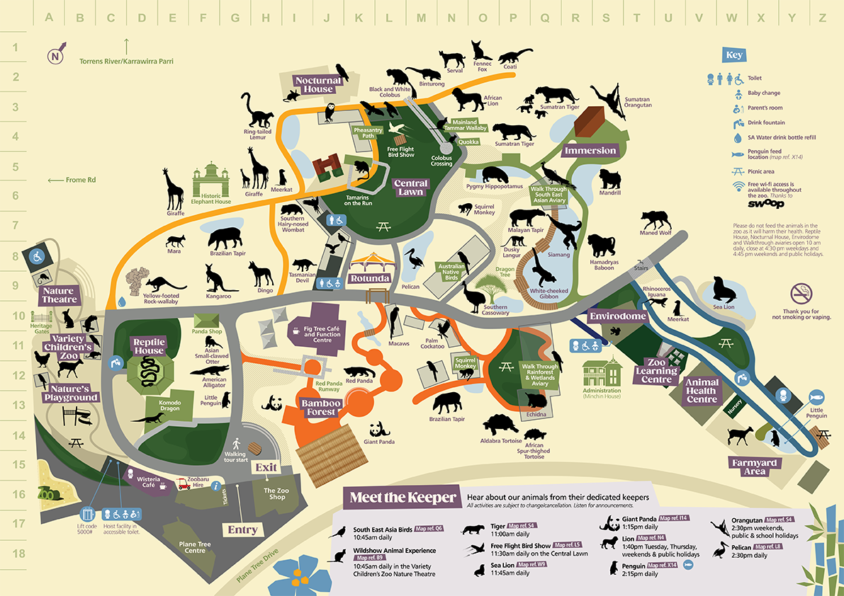 Visitor information Share in the wonder of a visit to Adelaide Zoo