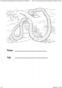 snake colouring page